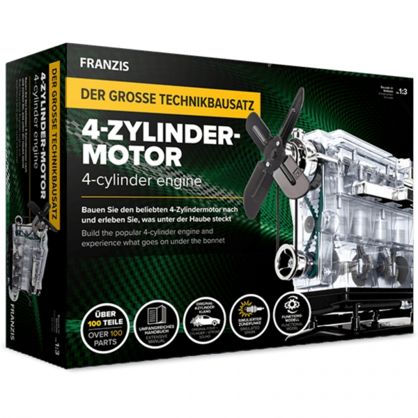 4-Zylinder Motor Lernpaket zum selber Bauen Modellmotor Hobby Franzis Verlag