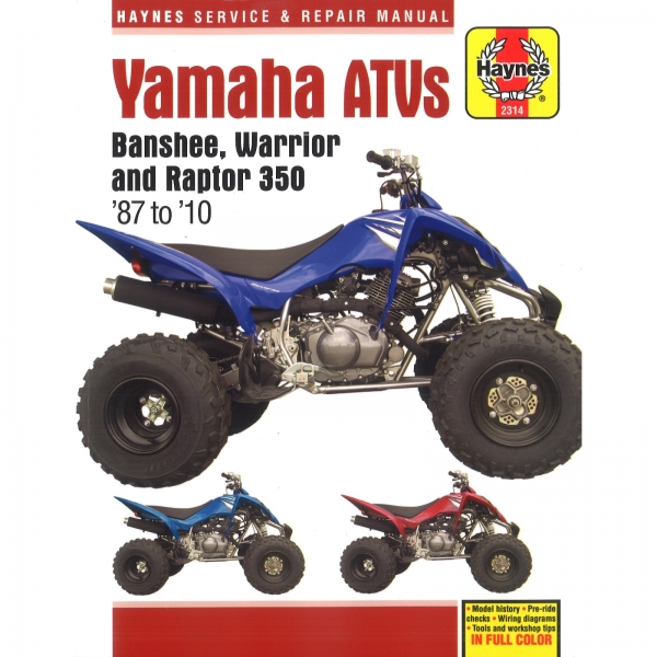 Yamaha Banshee Warrior Raptor 350 ATV (1987-2010) Quad Werkstatthandbuch Haynes