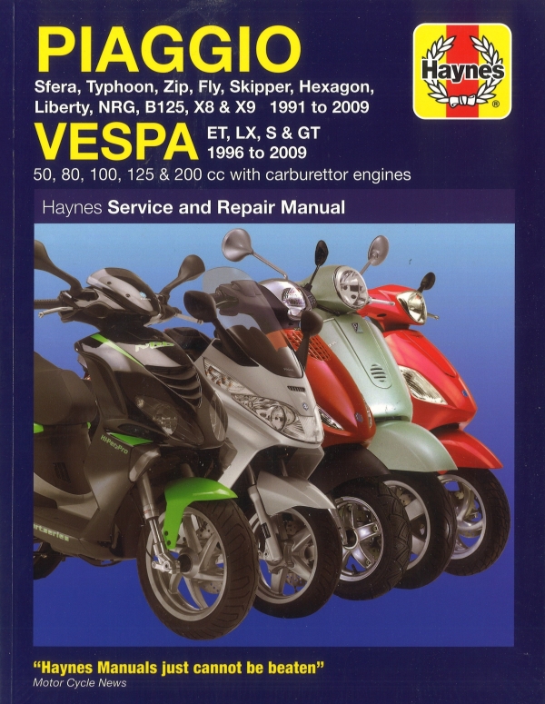 Vespa ET LX S GT (1996-2009) Roller Scooter Mofa workshop manual Haynes