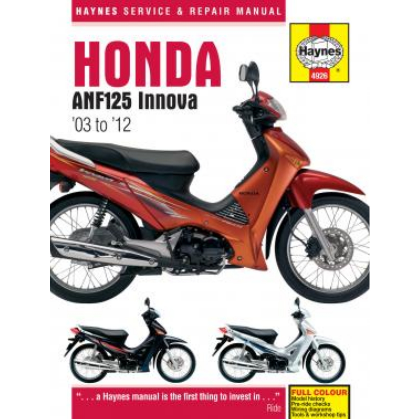 Honda Motorroller ANF125 Innova (2003-2012) Werkstatthandbuch Haynes