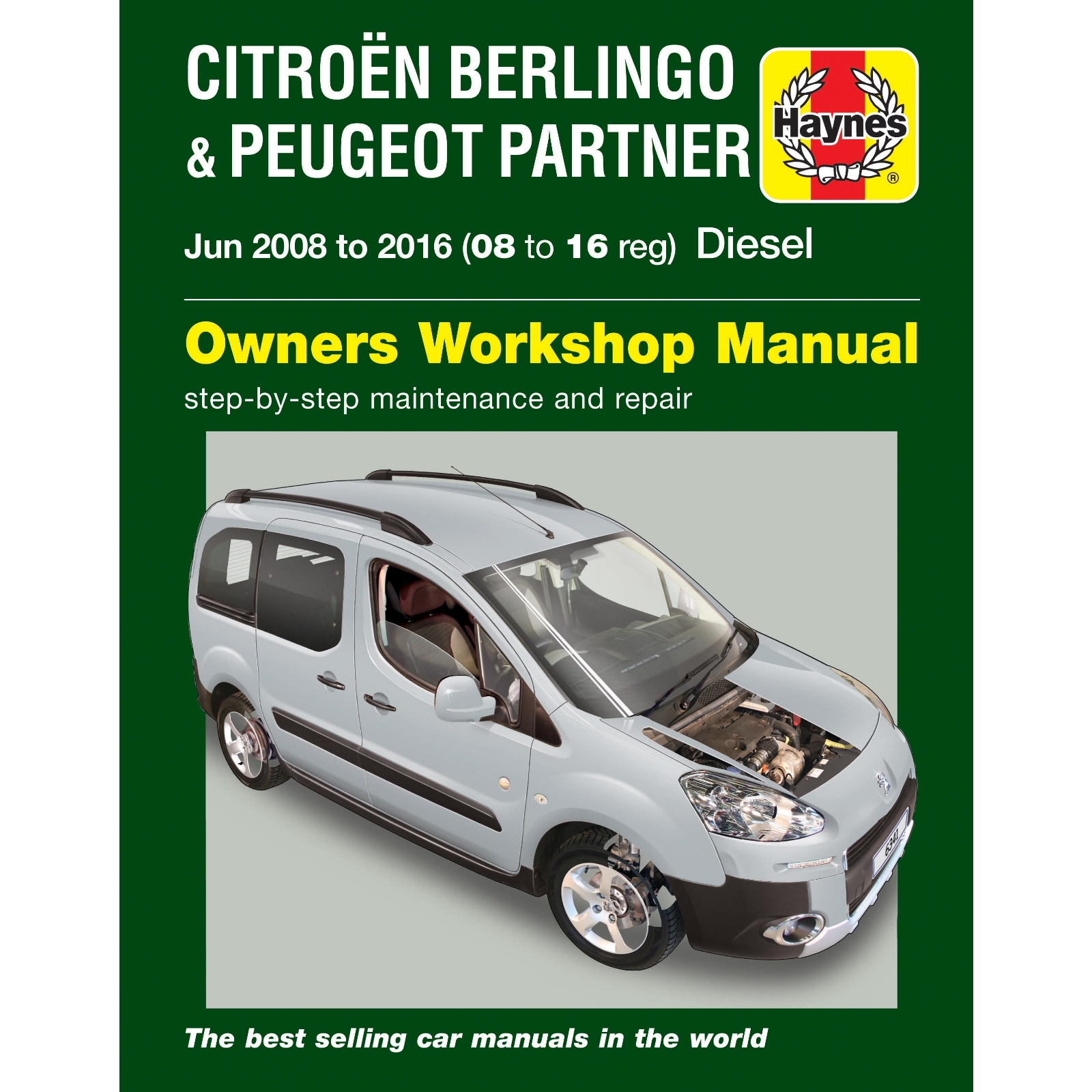 Peugeot Partner 06.2008-2016 Diesel Minivan Van repair manual Haynes