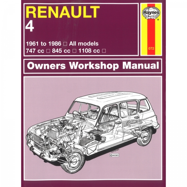 Renault 4 1961-1986 (alle Modelle) 747cc 845cc 1108cc Reparaturanleitung Haynes