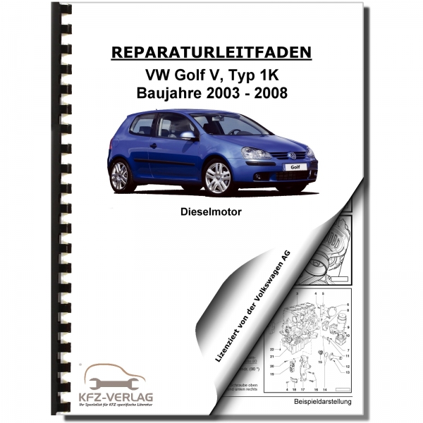 VW Golf 5, Typ 1K (03-08) 4-Zyl 1,9l Dieselmotor TDI 90-105PS Reparaturanleitung