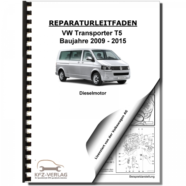 VW Transporter T5 2009-2015 2,0l Dieselmotor TDI 84-180 PS Reparaturhandbuch