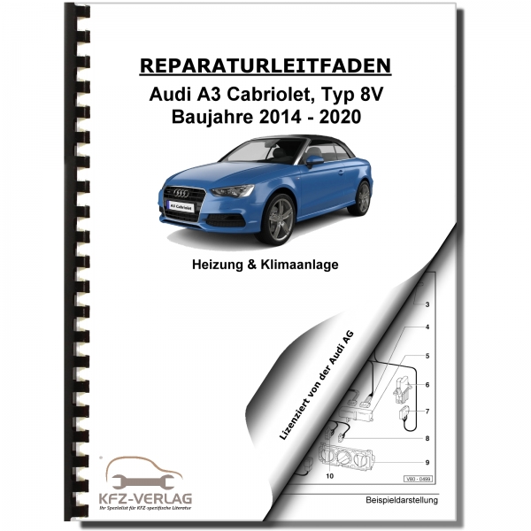 udi A3 Cabriolet 2014-2020 Heizung Belüftung Klimaanlage Werkstatthandbuch