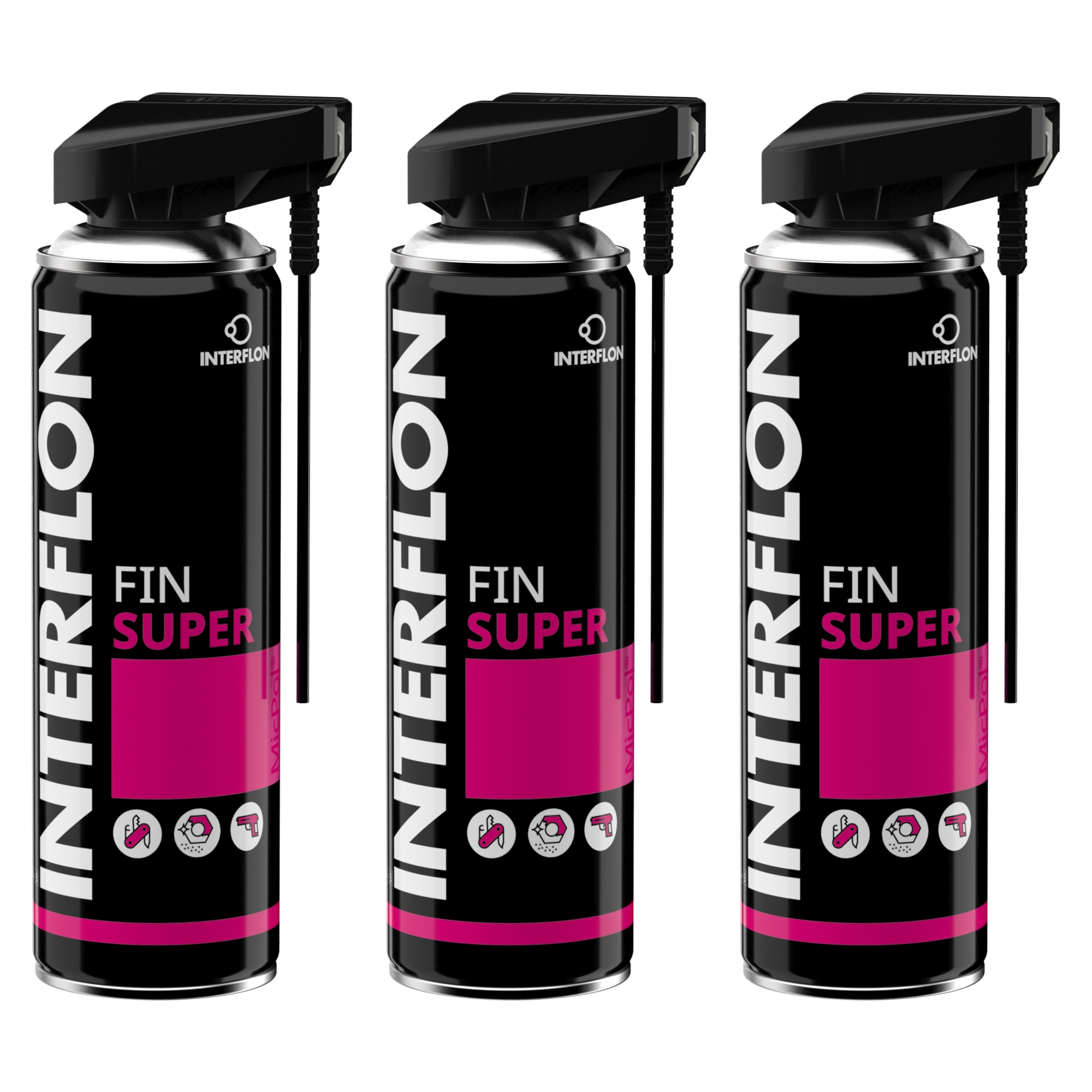 INTERFLON Fin Super Set 3x 300 ml Aerosol trockenes Schmiermittel Öl MicPol
