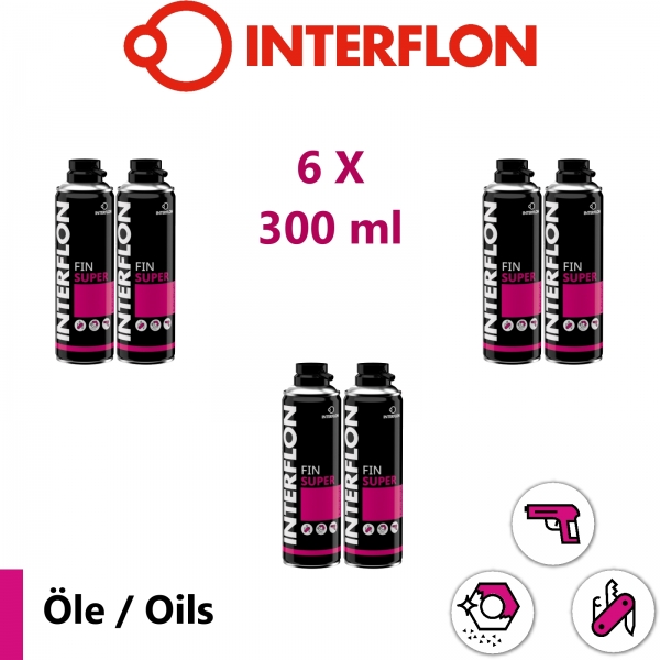 INTERFLON Fin Super Set 6x 300ml Aerosol trockenes Schmiermittel Öl MicPol