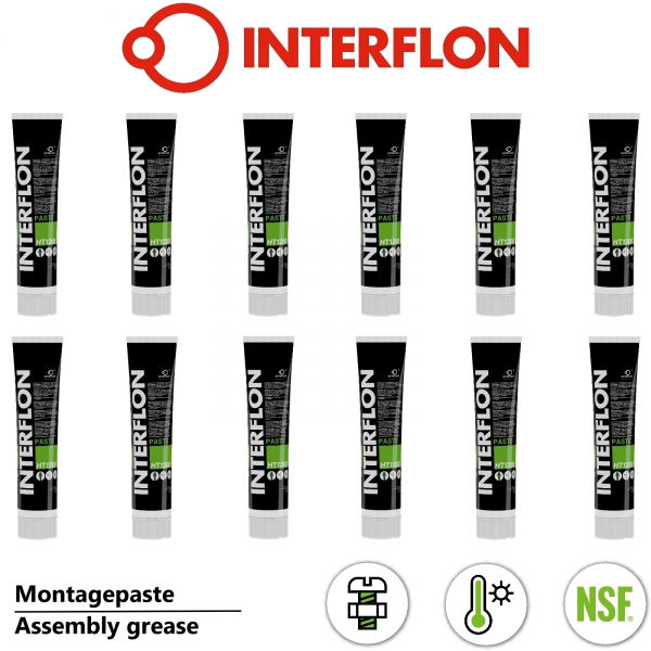 INTERFLON Paste HT 1200 12x 150 ml Tube Montagefett Lebensmittelqualität MicPol