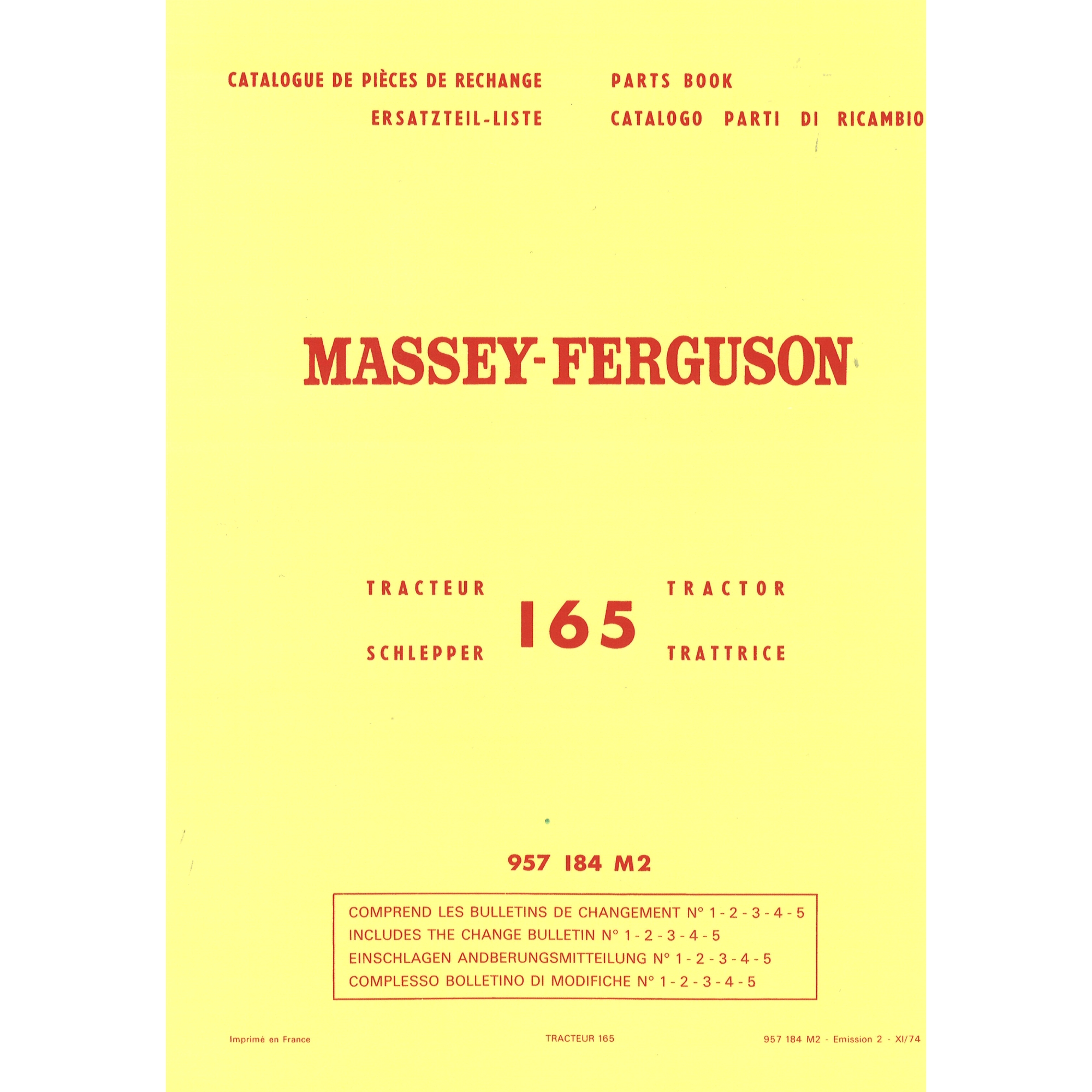 Massey Ferguson MF 165 Schlepper Dieselmotor Ersatzteilliste Ersatzteilkatalog