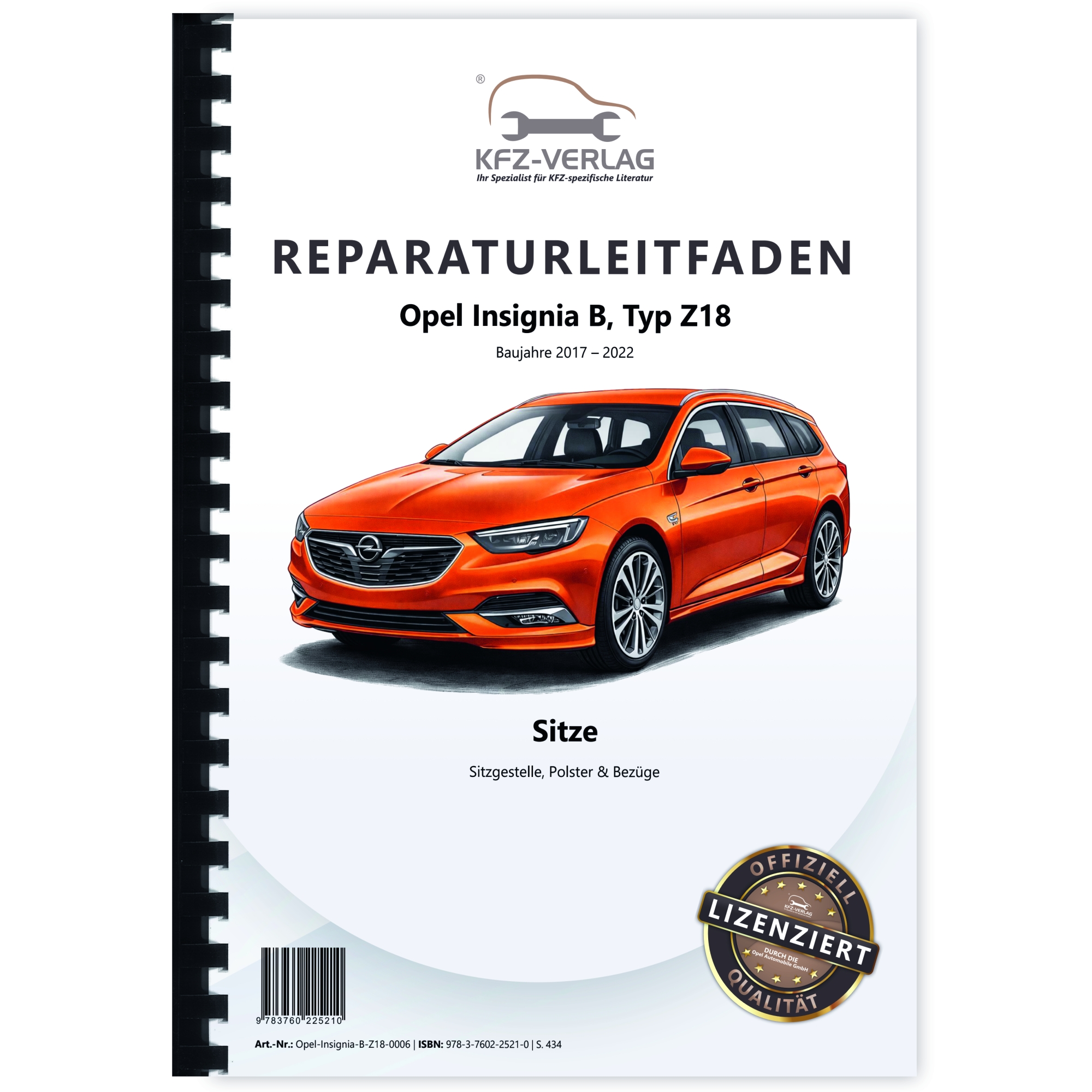 Opel Insignia B Z18 (17-22) Sitze Sitzgestelle Polster Bezüge Reparaturleitfaden