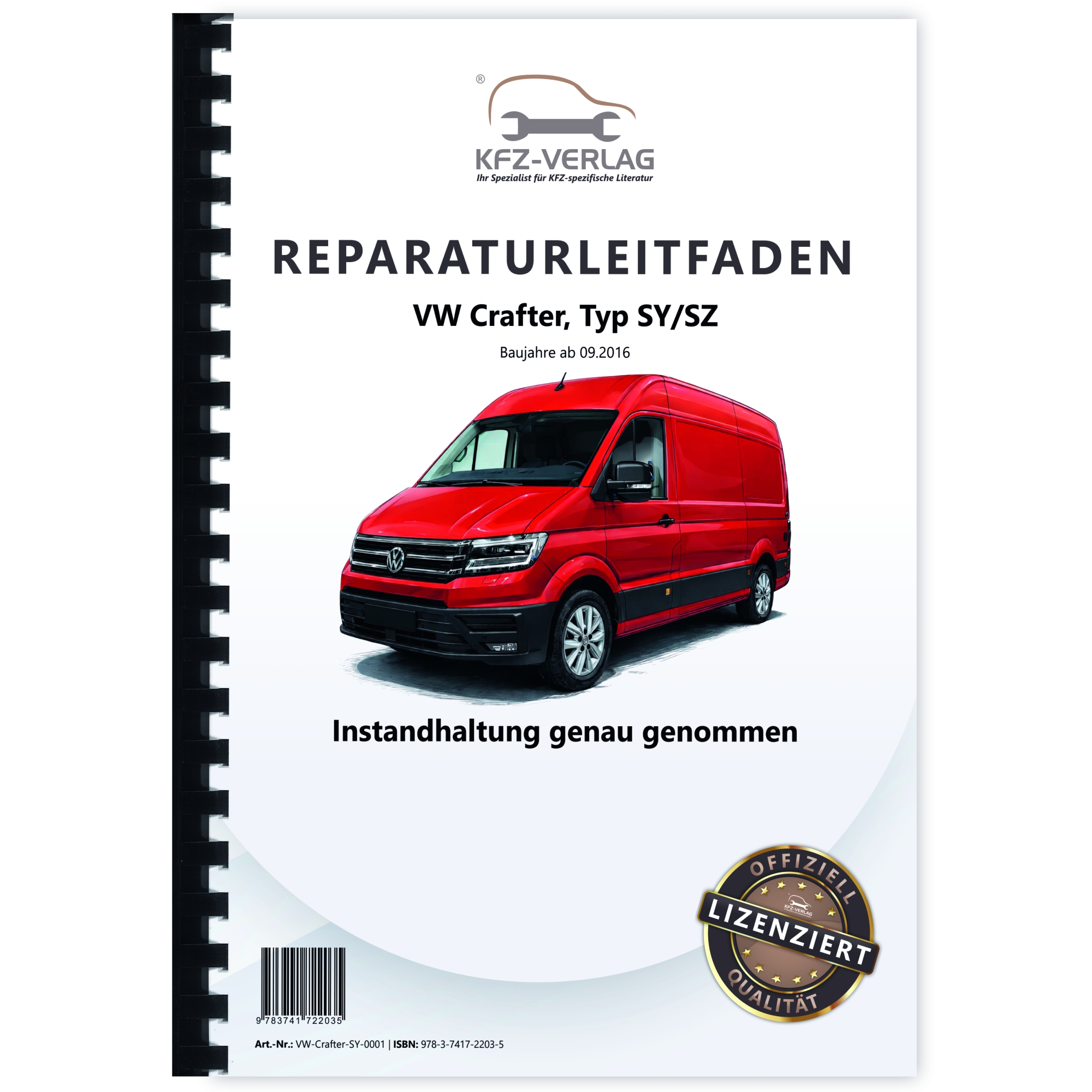 VW Crafter Typ SY SZ ab 2016 Instandhaltung Inspektion Wartung Reparaturhandbuch