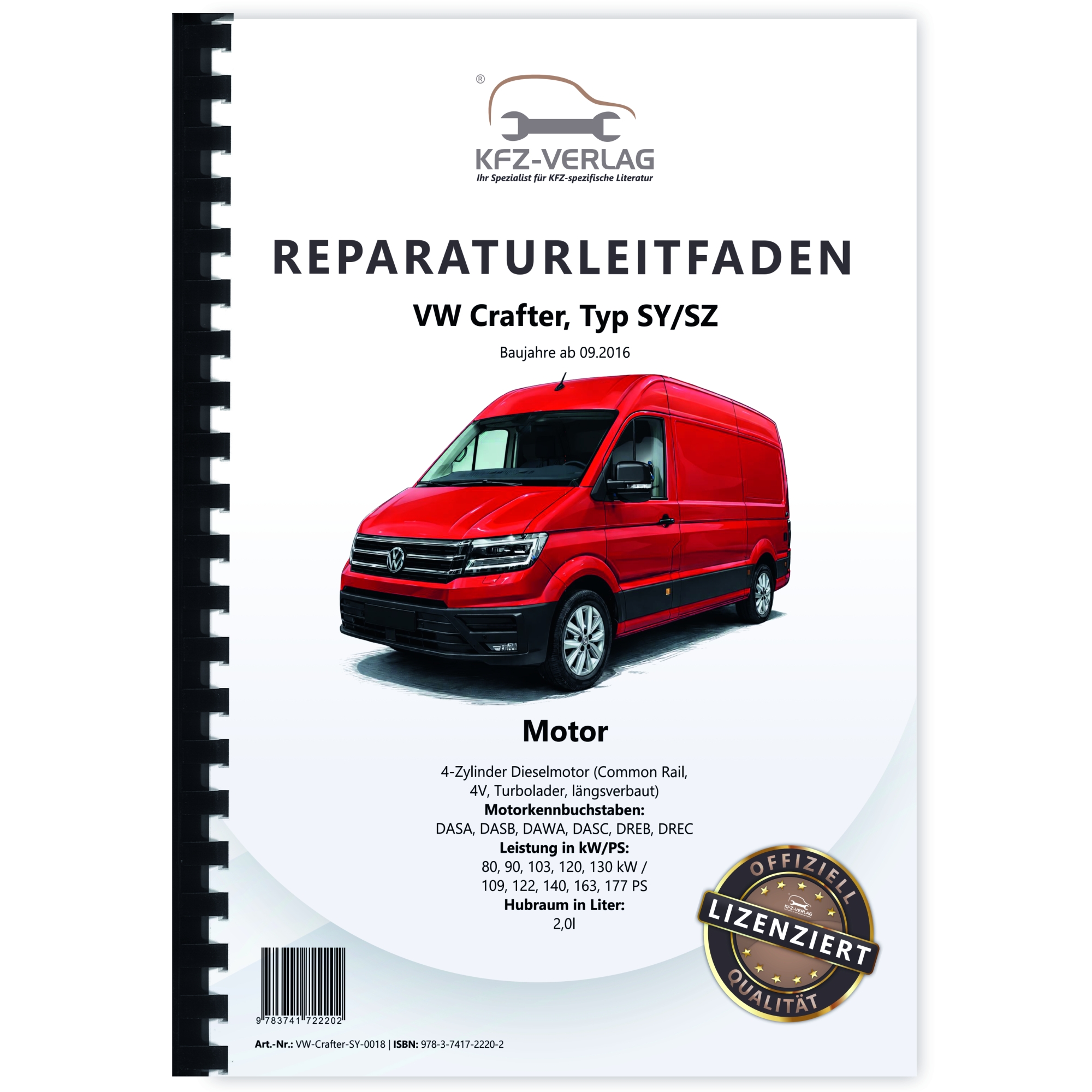 VW Crafter SY SZ ab 2016 4-Zyl. Dieselmotor 2,0l 109-177 PS Werkstatthandbuch