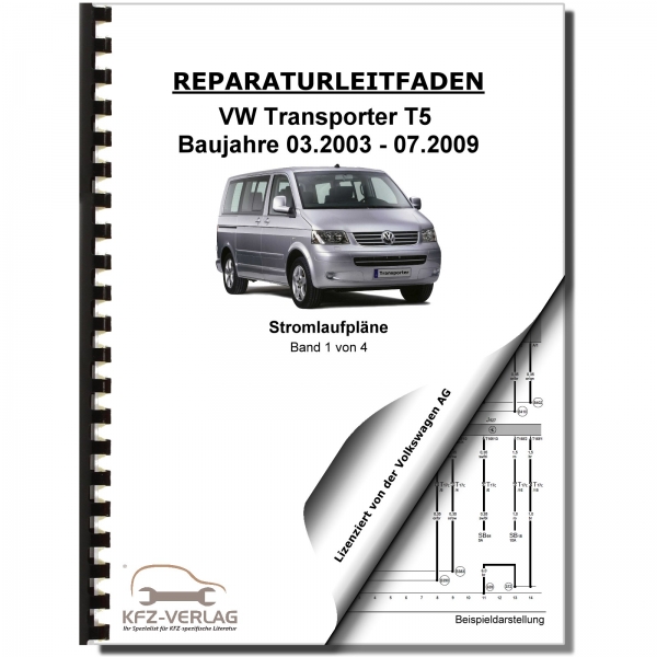 VW Transporter T5 (03-09) Stromlaufplan Elektrik Pläne Werkstatthandbuch Band 1