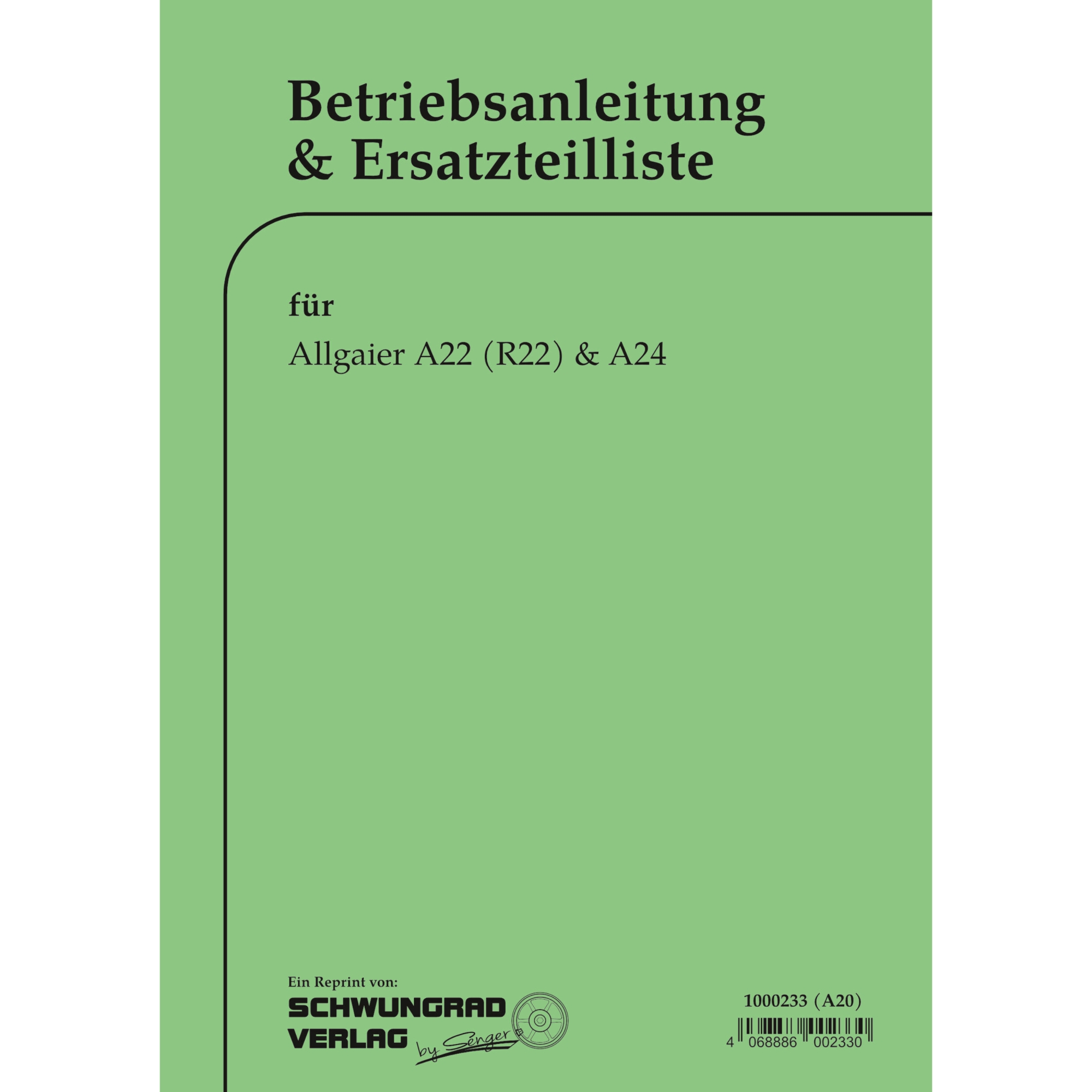 Allgaier R22 A22 A24 Traktor Handbuch Bedienung Betriebs Anleitung Anweisung