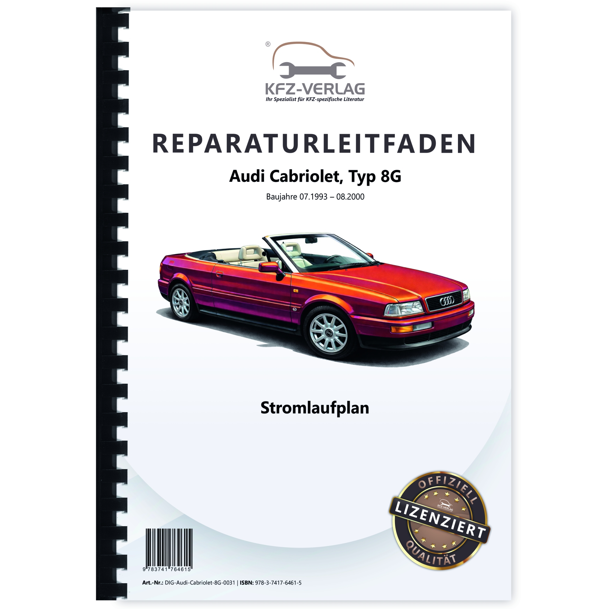 Audi Cabriolet 1993-2000 Schaltplan Stromlaufplan Verkabelung Elektrik Pläne