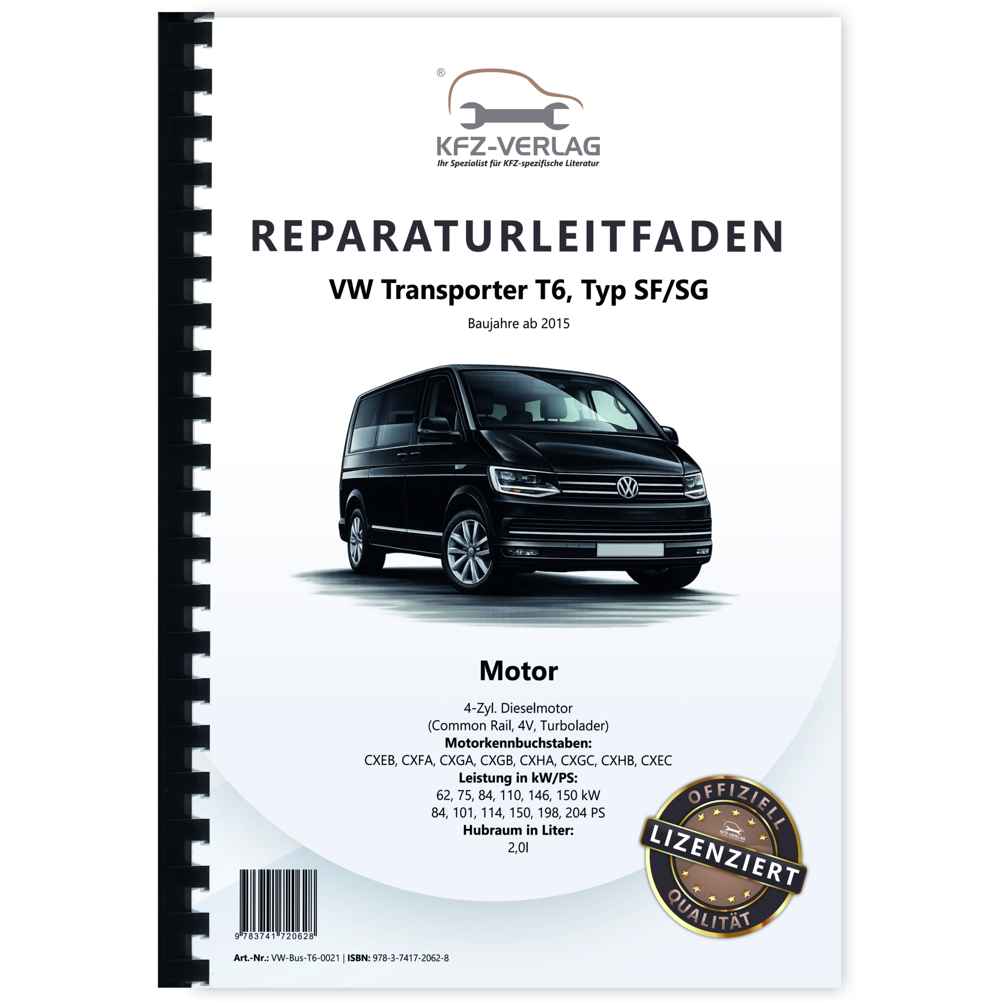 VW Transporter T6 (15>) 4-Zyl. 2,0l Dieselmotor TDI 84-204 PS Werkstatthandbuch