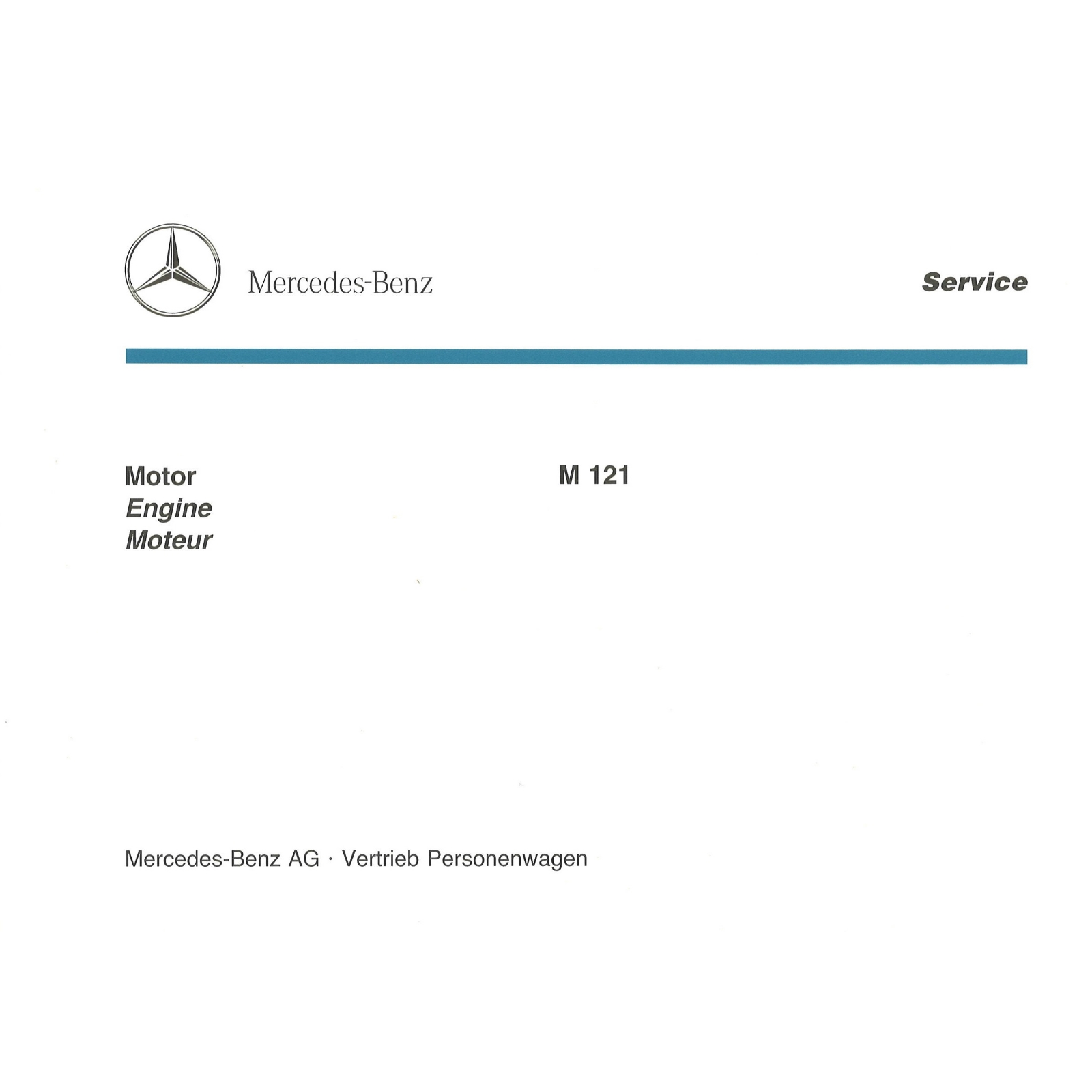 Mercedes-Benz M121 Motor Engine 4-Zylinder 1956-1968 Ersatzteilliste