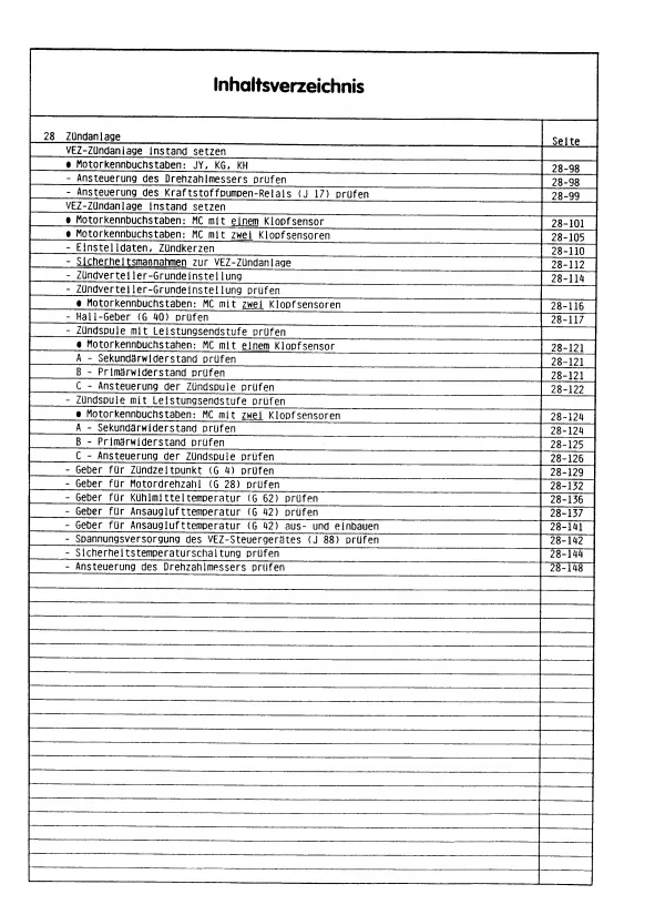 Audi 100/200 1982-1991 Benziner K-Jetronic Zündanlage Reparaturanleitung PDF