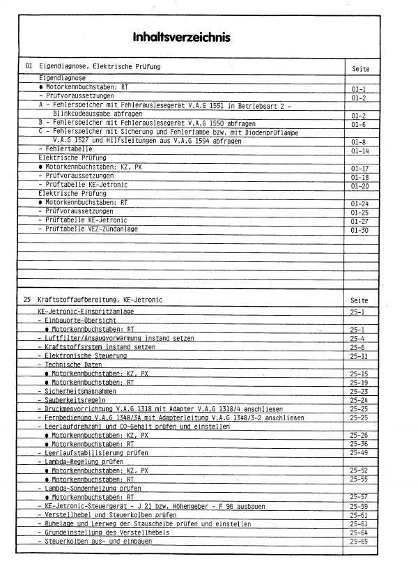 Audi 100/200 1982-1991 Benziner KE-Jetronic Zündanlage Reparaturanleitung PDF