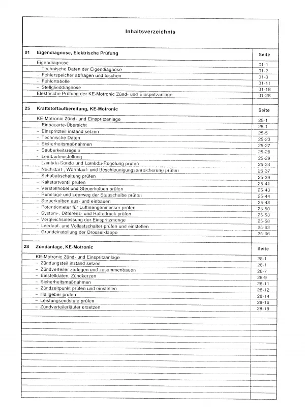 Audi 80 90 (87-92) KE-Motronic Einspritz- Zündanlage Reparaturanleitung PDF