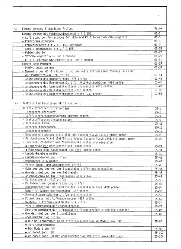 Audi 80 90 1987-1992 KE III-Jetronic Zündanlage 133 PS Reparaturanleitung PDF