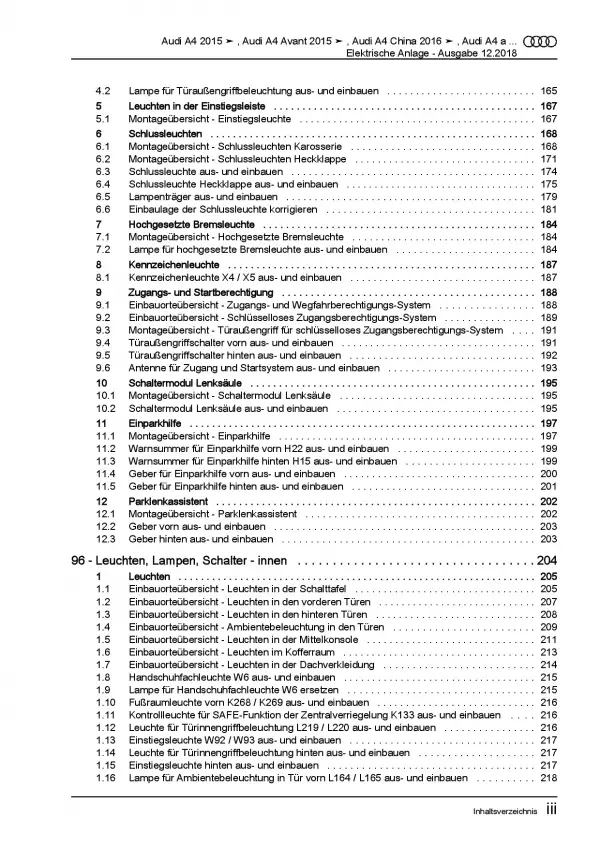 Audi A4 8W ab 2015 Elektrische Anlage Elektrik Systeme Reparaturanleitung PDF