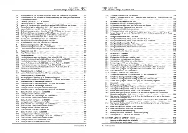 Audi A6 4F 2004-2011 Elektrische Anlage Elektrik Systeme Reparaturanleitung PDF
