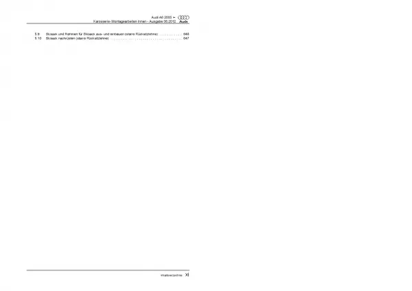 Audi A6 Typ 4F 2004-2011 Karosserie Montagearbeiten Innen Reparaturanleitung PDF