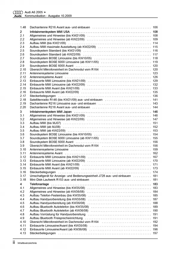 Audi A6 Typ 4F 2004-2011 Radio Navigation Kommunikation Reparaturanleitung