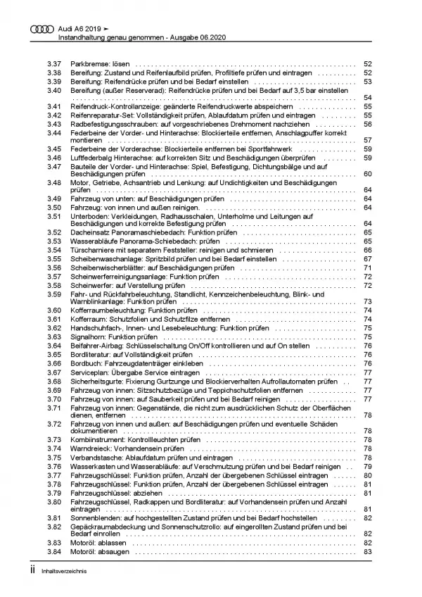 Audi A6 Typ 4K ab 2018 Instandhaltung Inspektion Wartung Reparaturanleitung