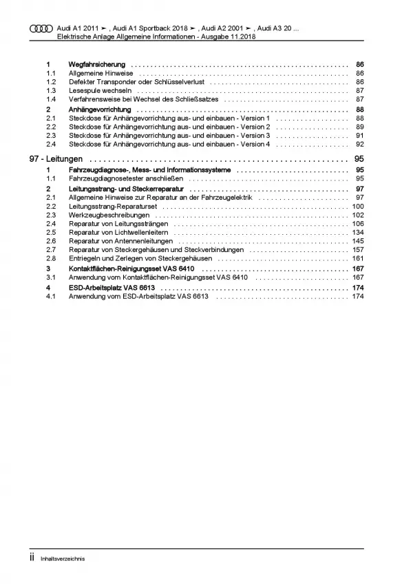 Audi A7 4K ab 2018 Allgemeine Infos Elektrische Anlage Reparaturanleitung PDF