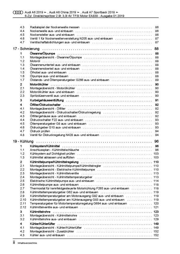 Audi A7 Typ 4K ab 2018 6-Zyl. 2,9l 3,0l Benzinmotor Reparaturanleitung PDF