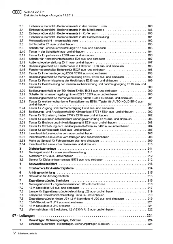 Audi A8 4N ab 2017 Elektrische Anlage Elektrik Systeme Reparaturanleitung PDF