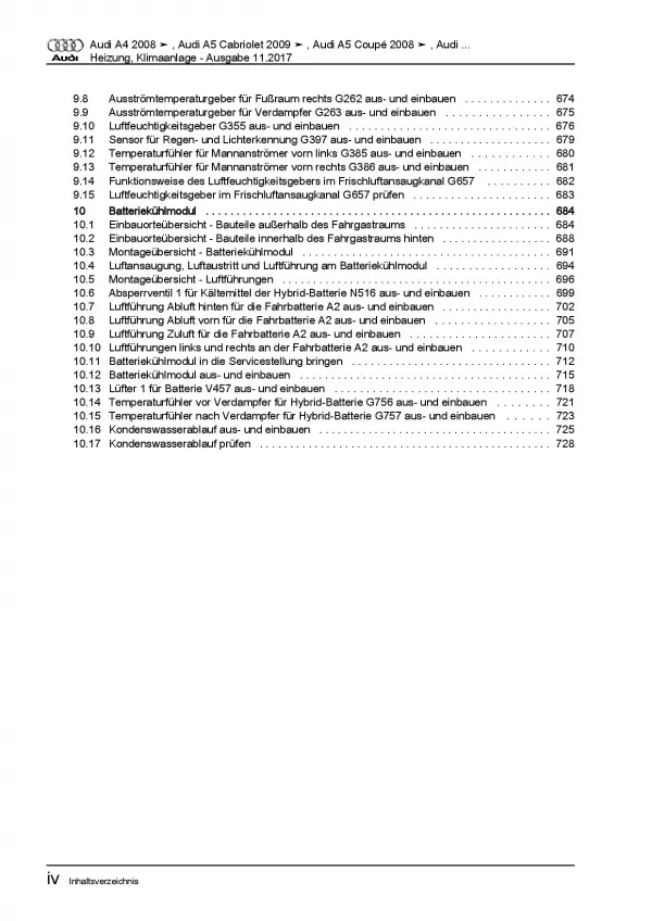 Audi Q5 Typ 8R 2008-2017 Heizung Belüftung Klimaanlage Reparaturanleitung PDF