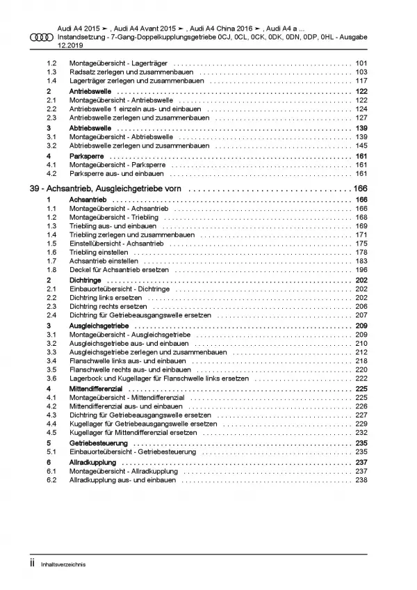 Audi Q5 8R 2008-2017 Instandsetzung 7 Gang Automatik 0CK Reparaturanleitung PDF