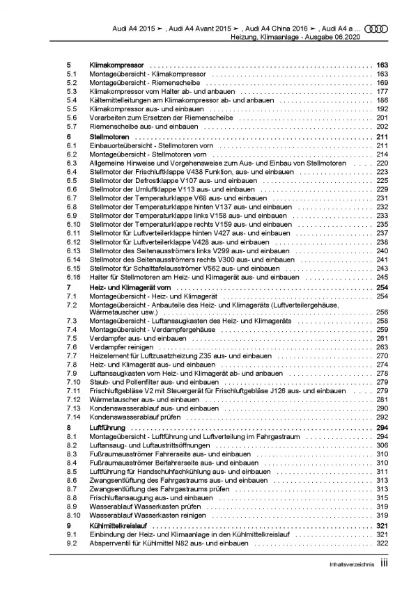 Audi Q5 Typ FY ab 2016 Heizung Belüftung Klimaanlage Reparaturanleitung PDF