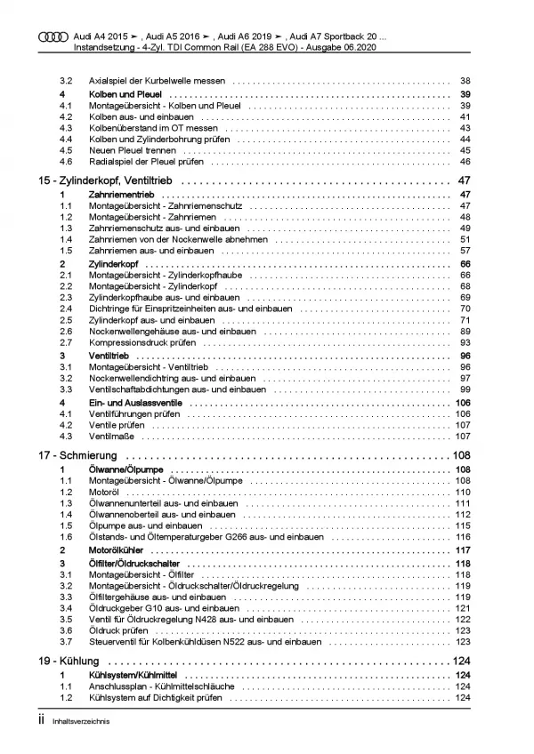 Audi Q5 FY ab 2016 Instandsetzung 6-Zyl. 2,0l Dieselmotor Reparaturanleitug PDF