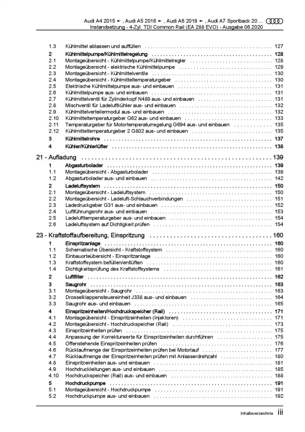 Audi Q5 FY ab 2016 Instandsetzung 6-Zyl. 2,0l Dieselmotor Reparaturanleitug PDF