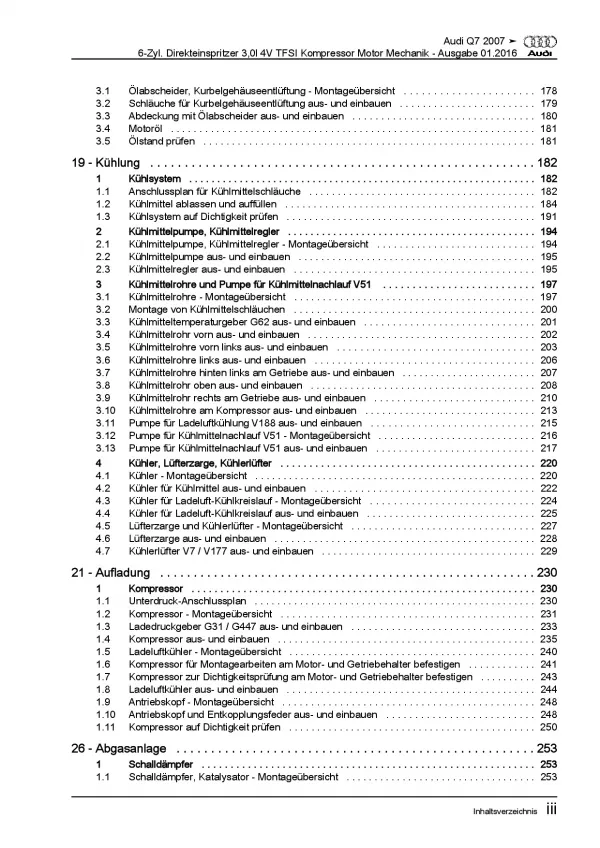 Audi Q7 4L (05-15) 6-Zyl. Benzinmotor 272-333 PS Mechanik Reparaturanleitung PDF