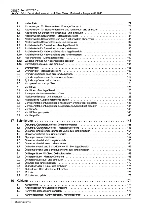 Audi Q7 4L 2005-2015 8-Zyl. Benzinmotor 349 PS Mechanik Reparaturanleitung PDF