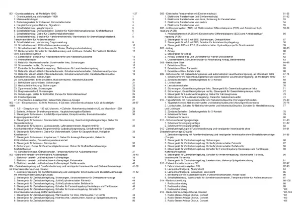 Audi TT Typ 8N 1998-2006 Schaltplan Stromlaufplan Verkabelung Elektrik Pläne