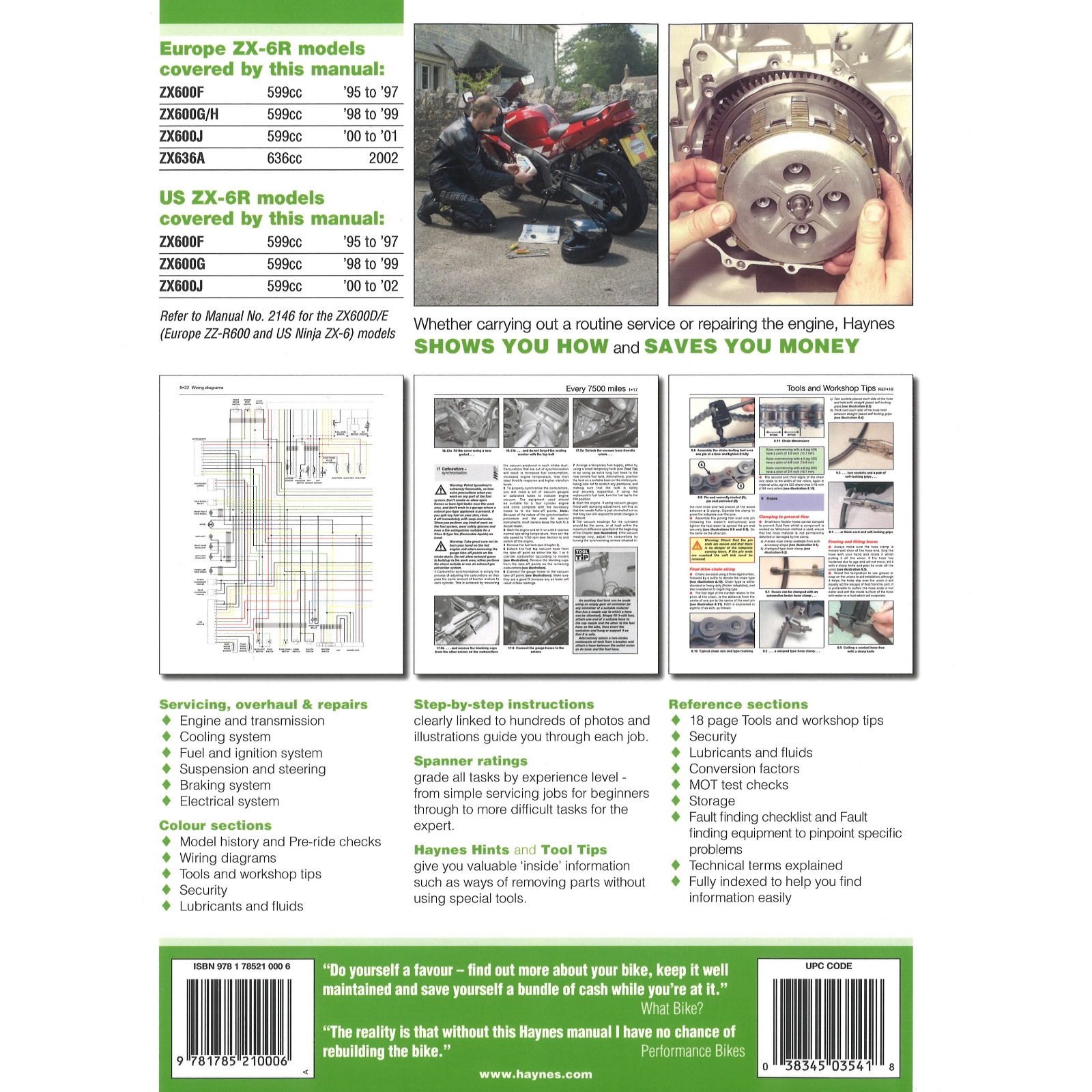 Kawasaki ZX600, 636 (ZX-6R) ab 1995-2002 Reparaturanleitung