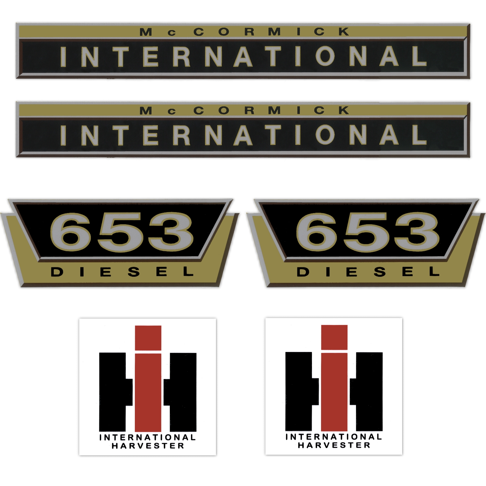 IHC International 653 Diesel Gold Groß - Traktor Schlepper Aufkleber Klebefolie
