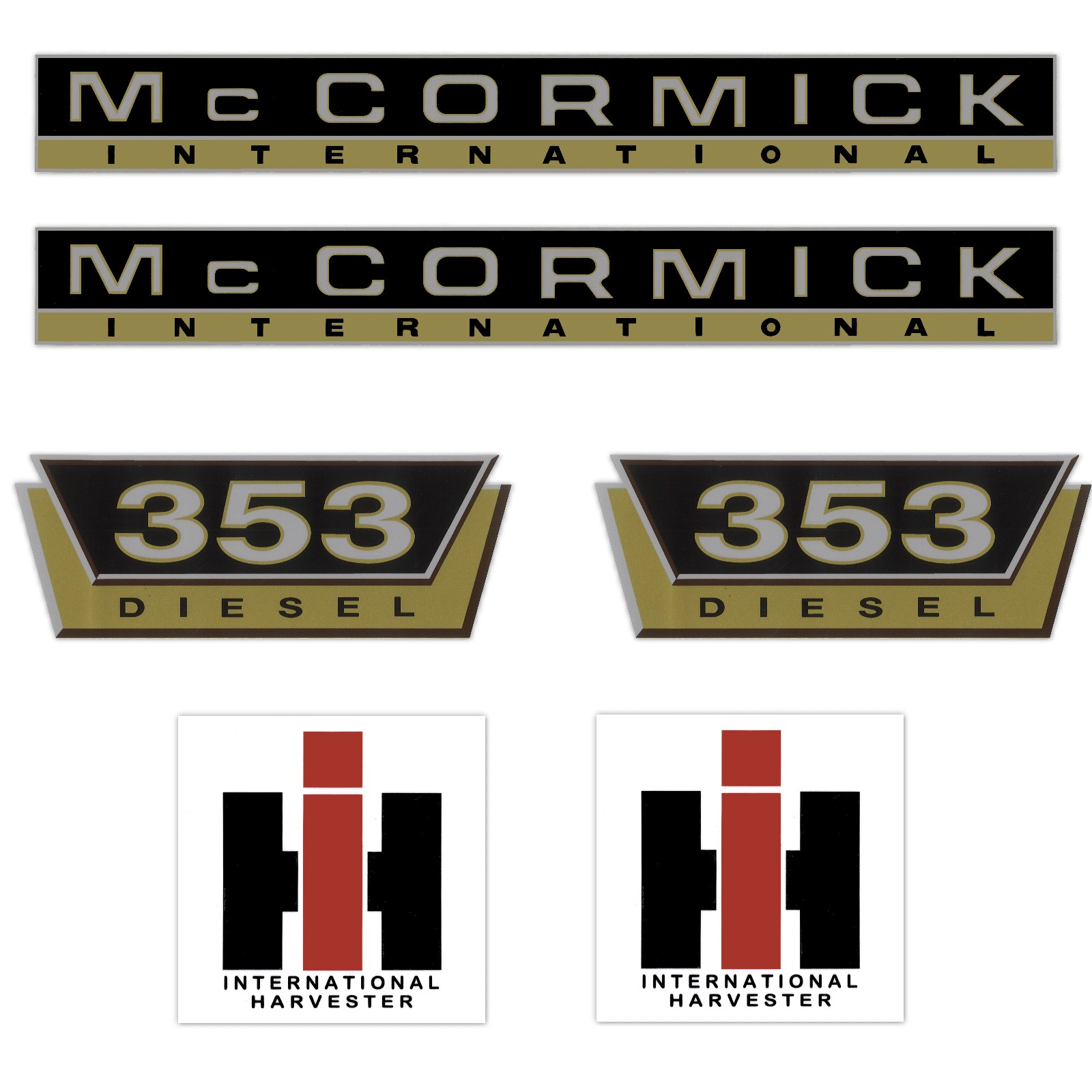 IHC McCormick 353 Diesel Gold Groß - Traktor Schlepper Aufkleber Klebefolie