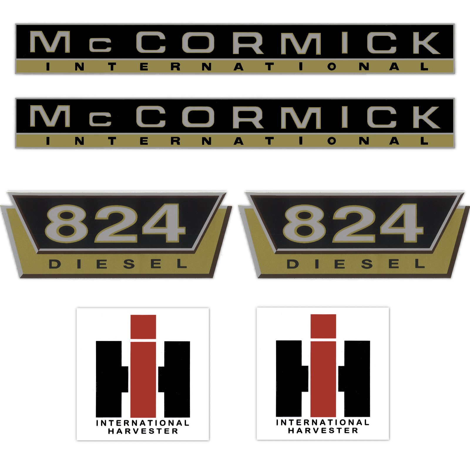 IHC McCormick 824 Diesel Gold Groß - Traktor Schlepper Aufkleber Klebefolie