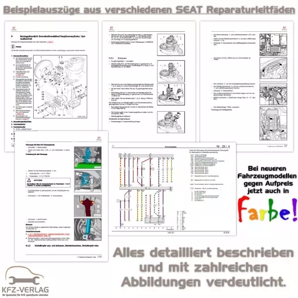 Inhaltsauszüge von verschiedenen SEAT Service Reparaturleitfäden