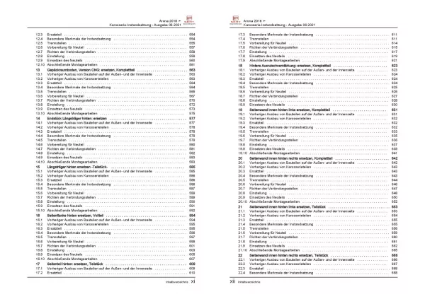 Seat Arona KJ ab 2017 Karosserie Unfall Instandsetzung Reparaturanleitung PDF