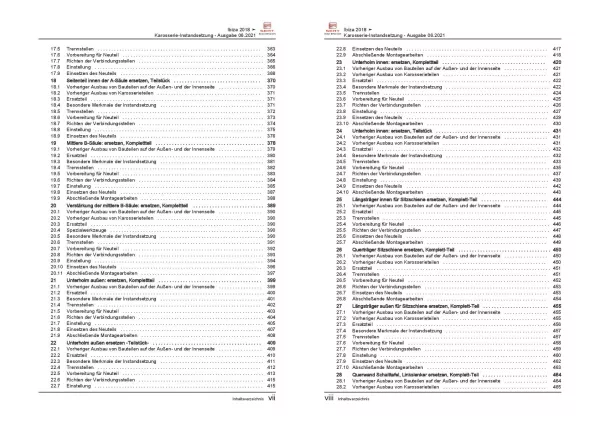 SEAT Ibiza 6F 2017-2021 Karosserie Unfall Instandsetzung Reparaturanleitung PDF
