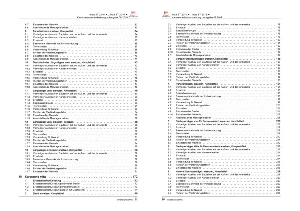 SEAT Ibiza ST 6J (08-15) Karosserie Unfall Instandsetzung Reparaturanleitung PDF