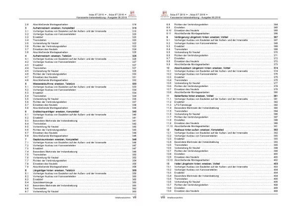 SEAT Ibiza ST 6J (08-15) Karosserie Unfall Instandsetzung Reparaturanleitung PDF